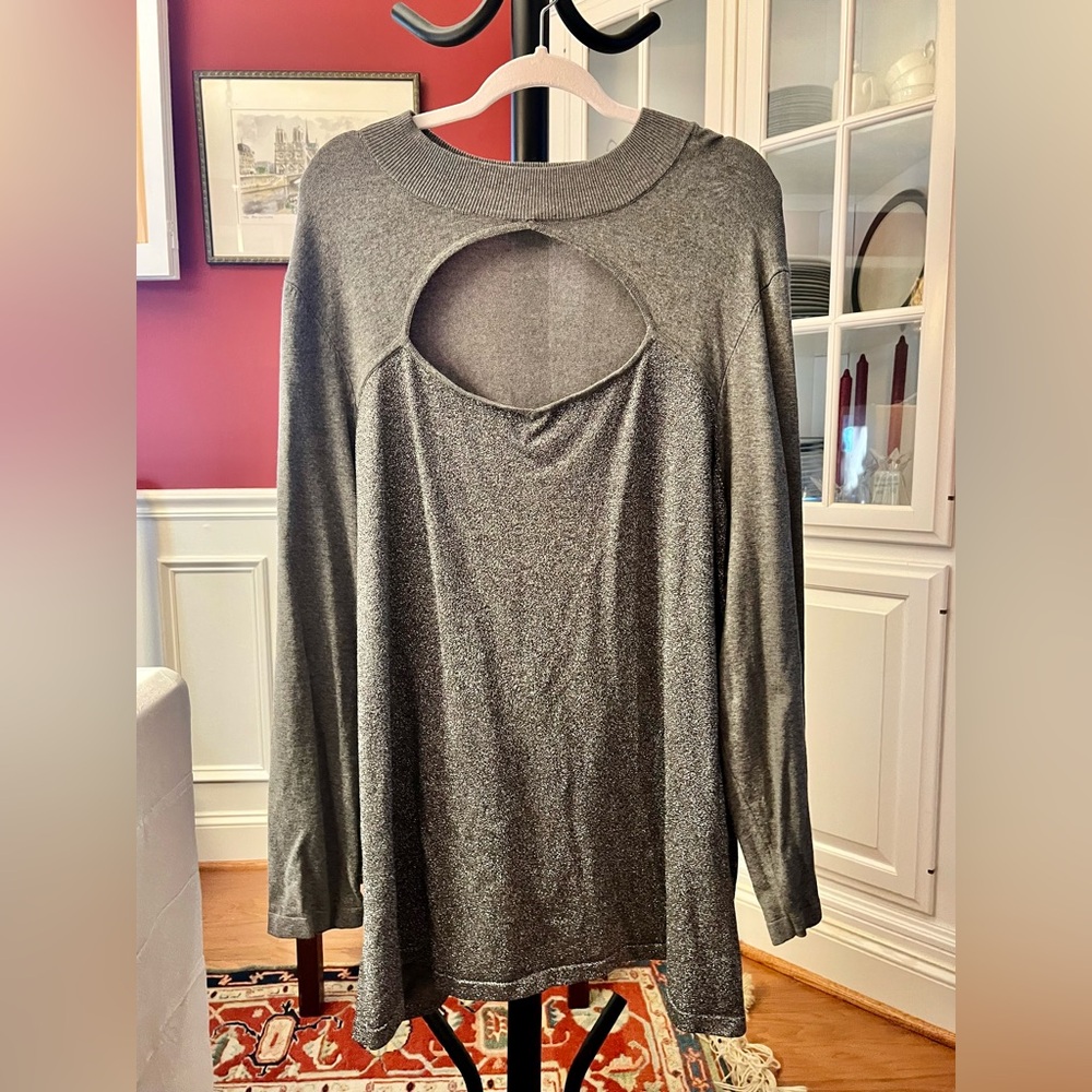 Michel Studio Silver and Gray Sweater